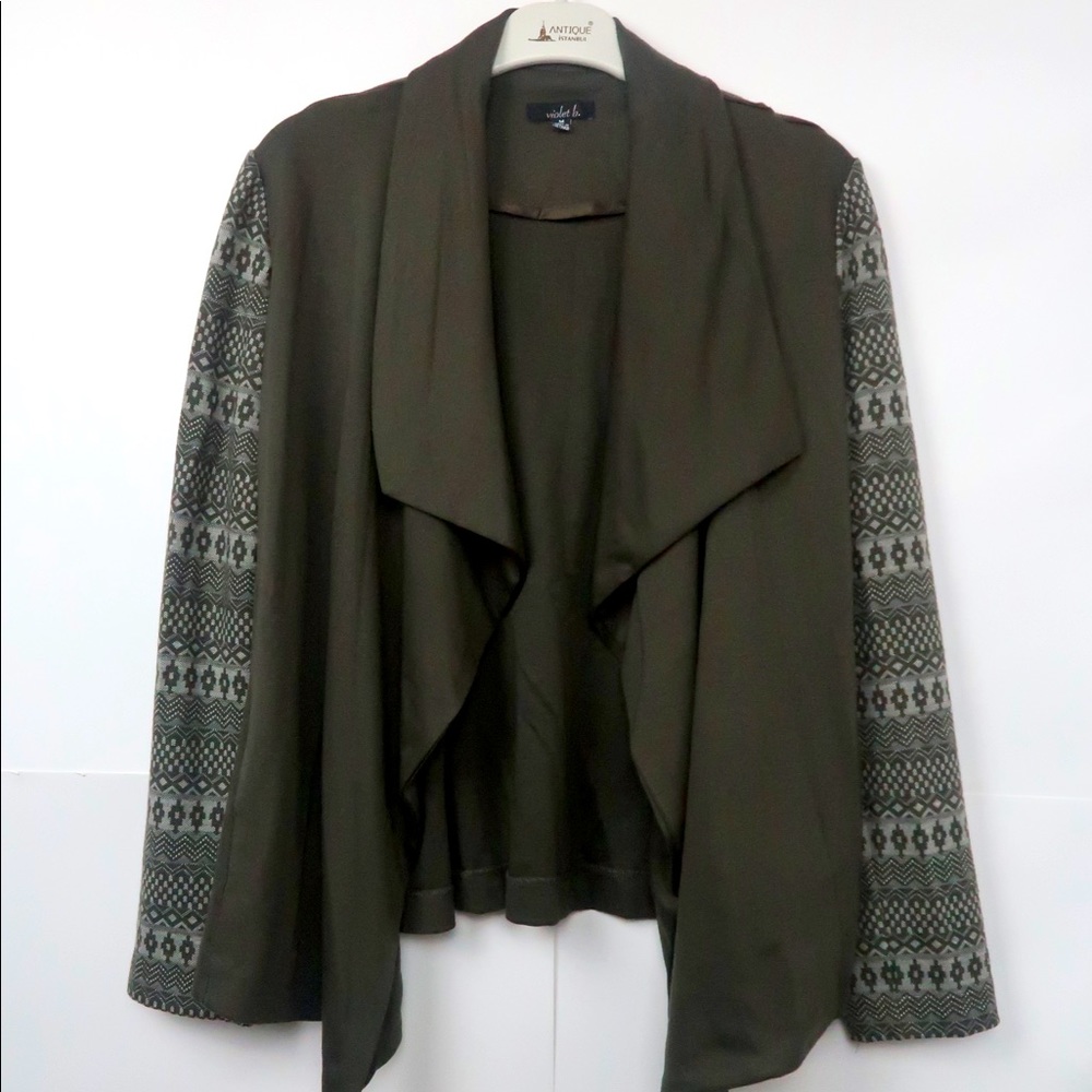 Violet B. Women’s Olive Open Front Cardigan M